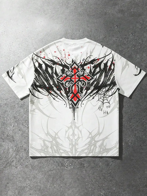 2026 Men's Casual Fashionable Printed T-Shirt, Round Neck Short Sleeve Top, Spring/Summer New Arrival