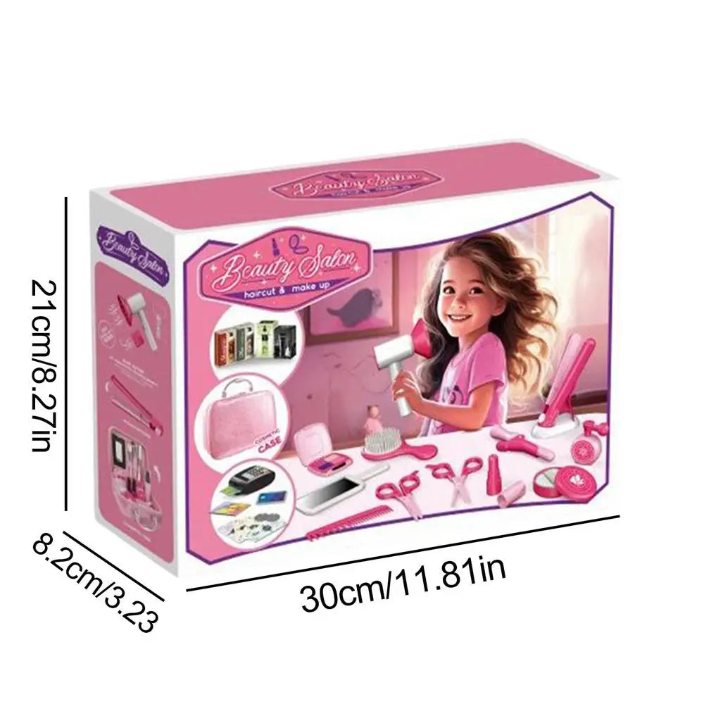 Stylist Hairdresser Role Play Toy Pretend Play Hair Cutting Kit With Hair Dryer