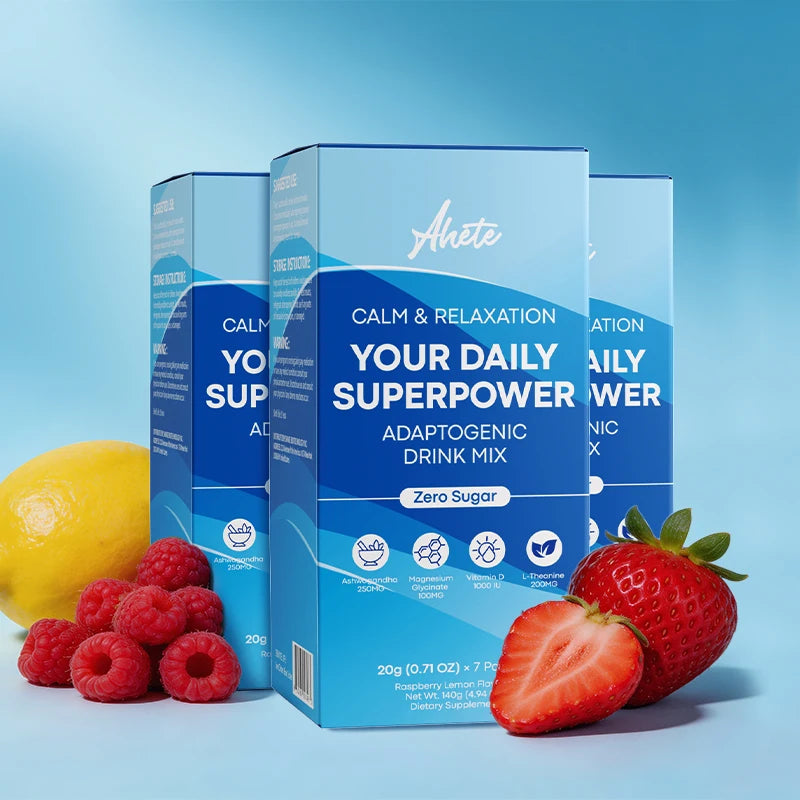 Drink Mix Powder with Ashwagandha, Magnesium, L-Theanine - Stress Relief, Calm Focus, Sleep Support,Sugar-FREE