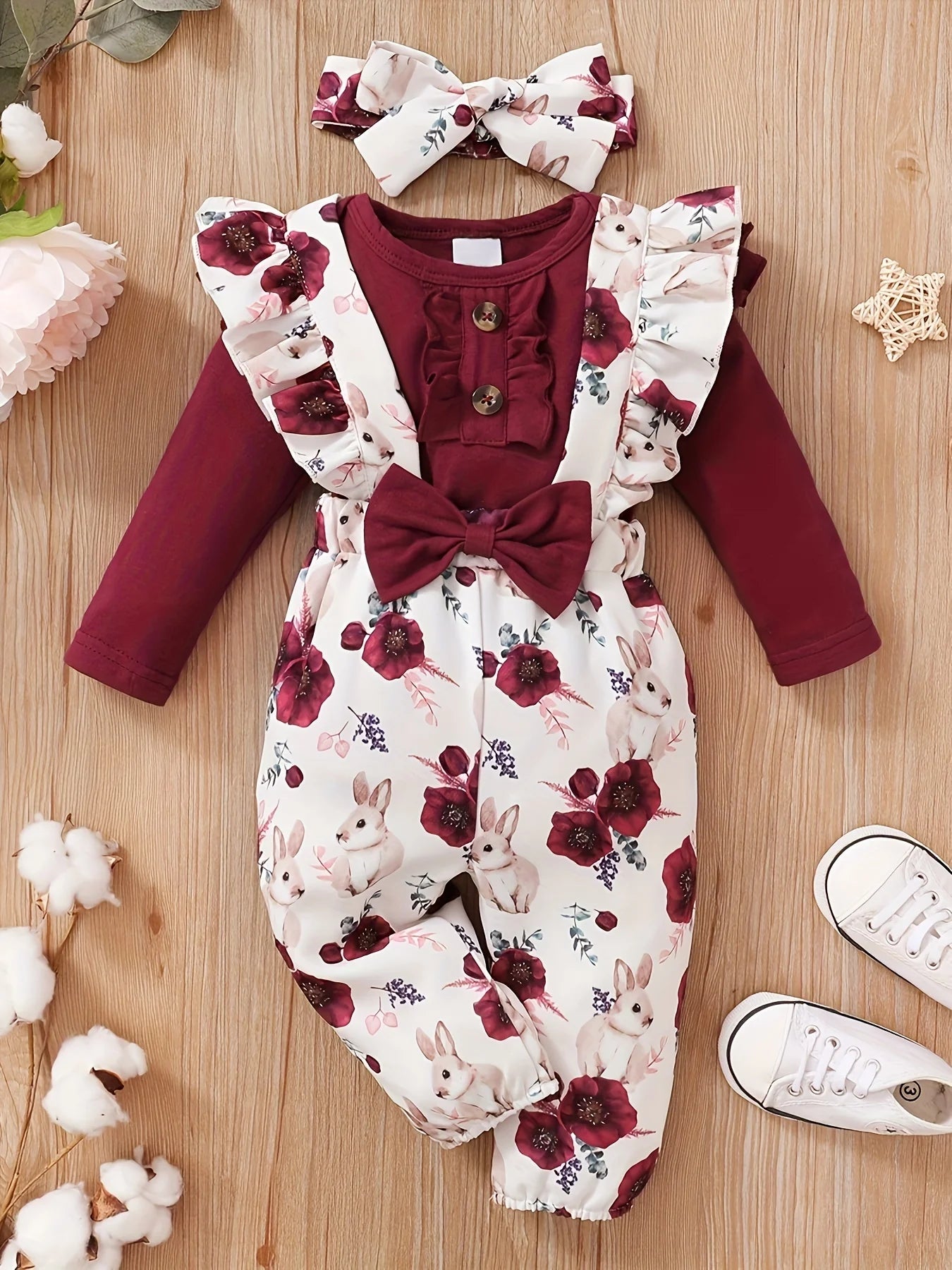 Toddler Baby Girl Outfits, Ruffle Long Sleeve Romper Suspender Pant Set Toddler Baby Girl Cute Outfits