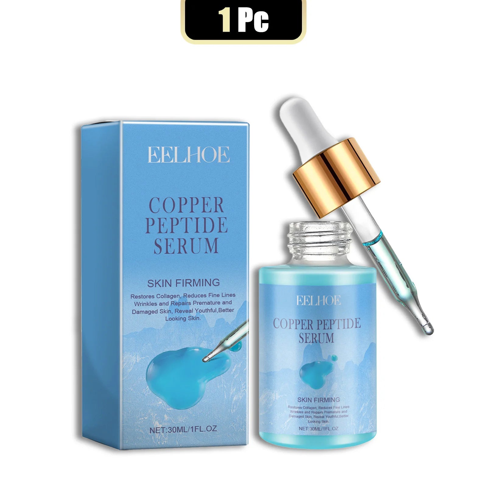 Copper Peptide Facial Serum Moisturizing Firming Face Skin Increase Elasticity Anti Wrinkle Lines