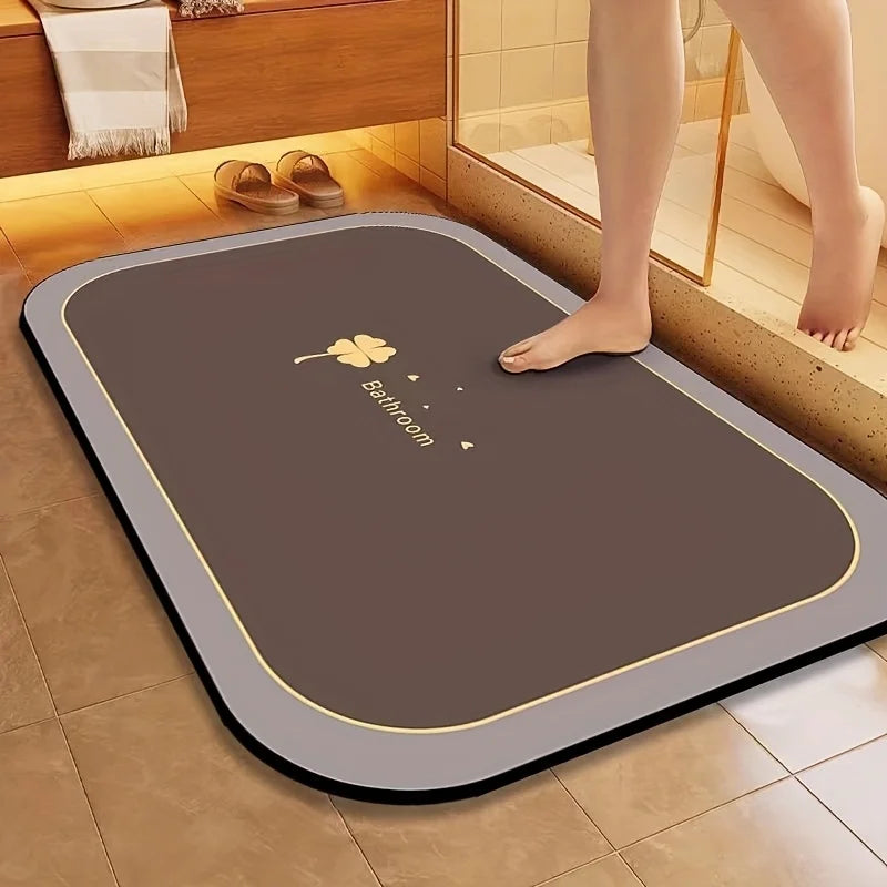 Bath Mat Quick Dry Super Absorbent Non-slip Floor Mat for Bathroom Shower Kitchen Pet Feeding