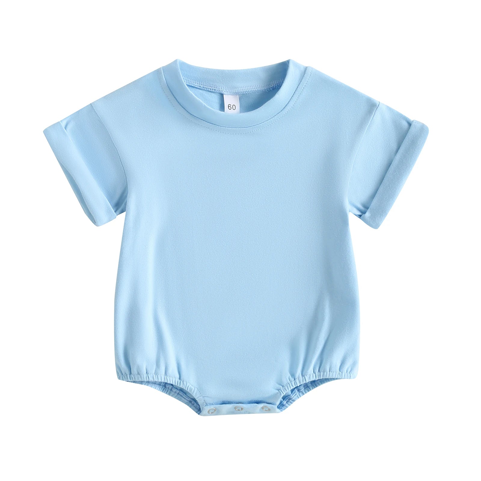 Boys Girls Bodysuit Short Sleeve Solid Color Jumpsuit Solid Casual Clothes