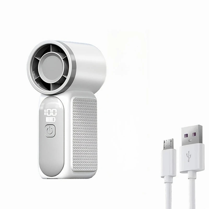 High-Speed Mini Handheld Small Fan, 100-Speed Small Wind Cannon USB Charging Battery Life Turbine
