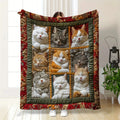 1pc Cozy Cat Lover's Plush Blanket