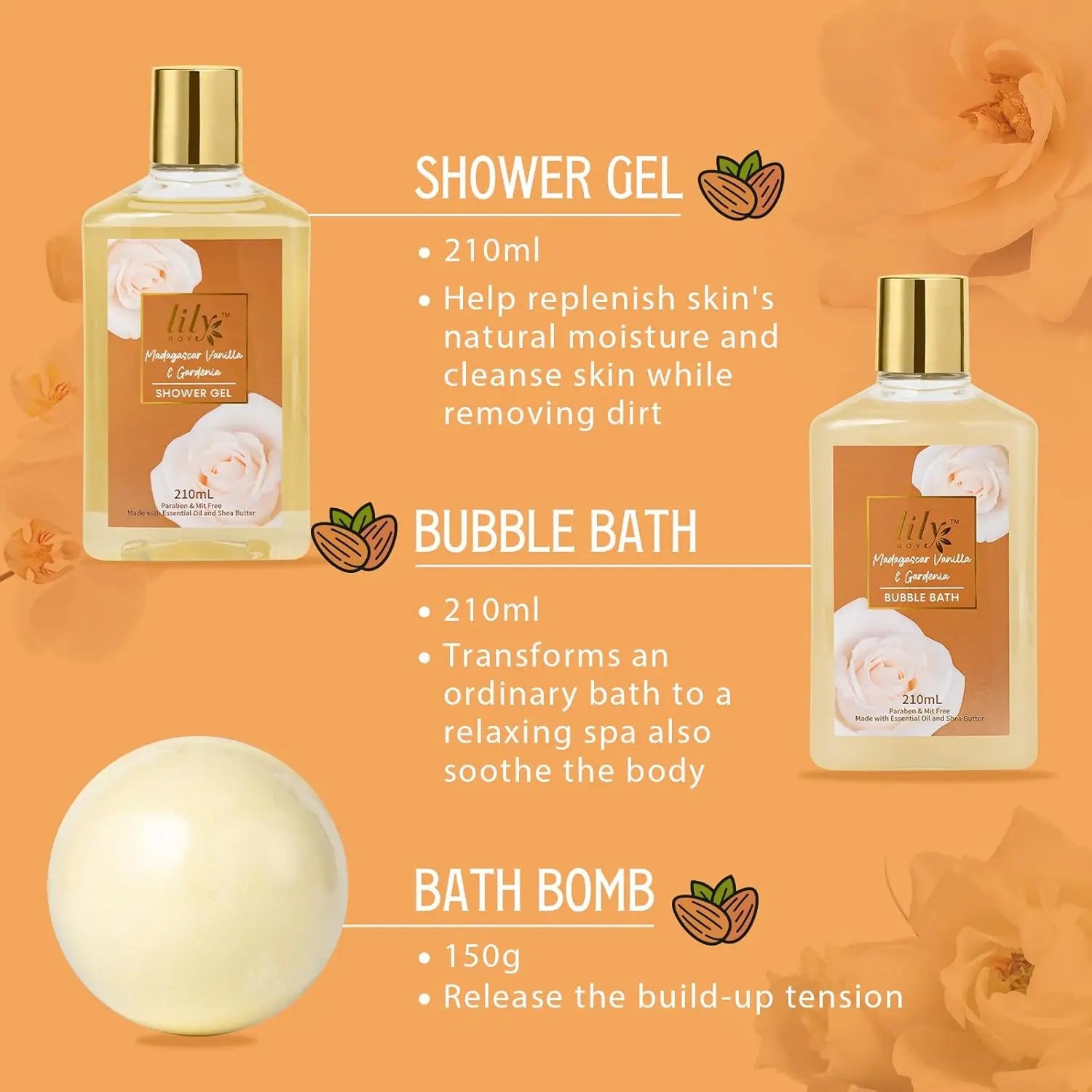 17-Piece Vanilla Bath & Body Gift Set for Women - Spa Basket with Luxurious Essentials