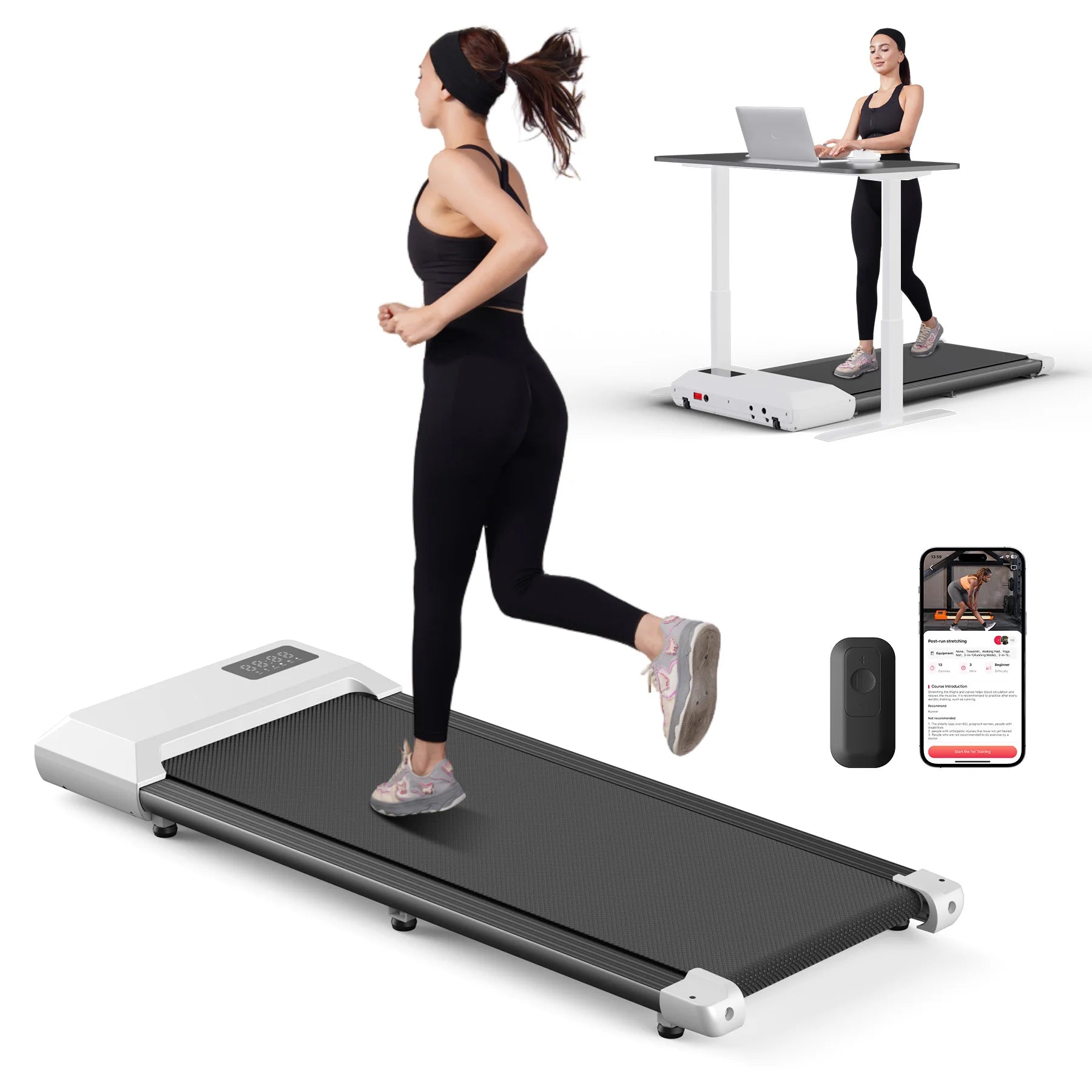 300lbs Treadmill for Home 2.5HP Treadmills Walking Pad LCD Digital Data Display