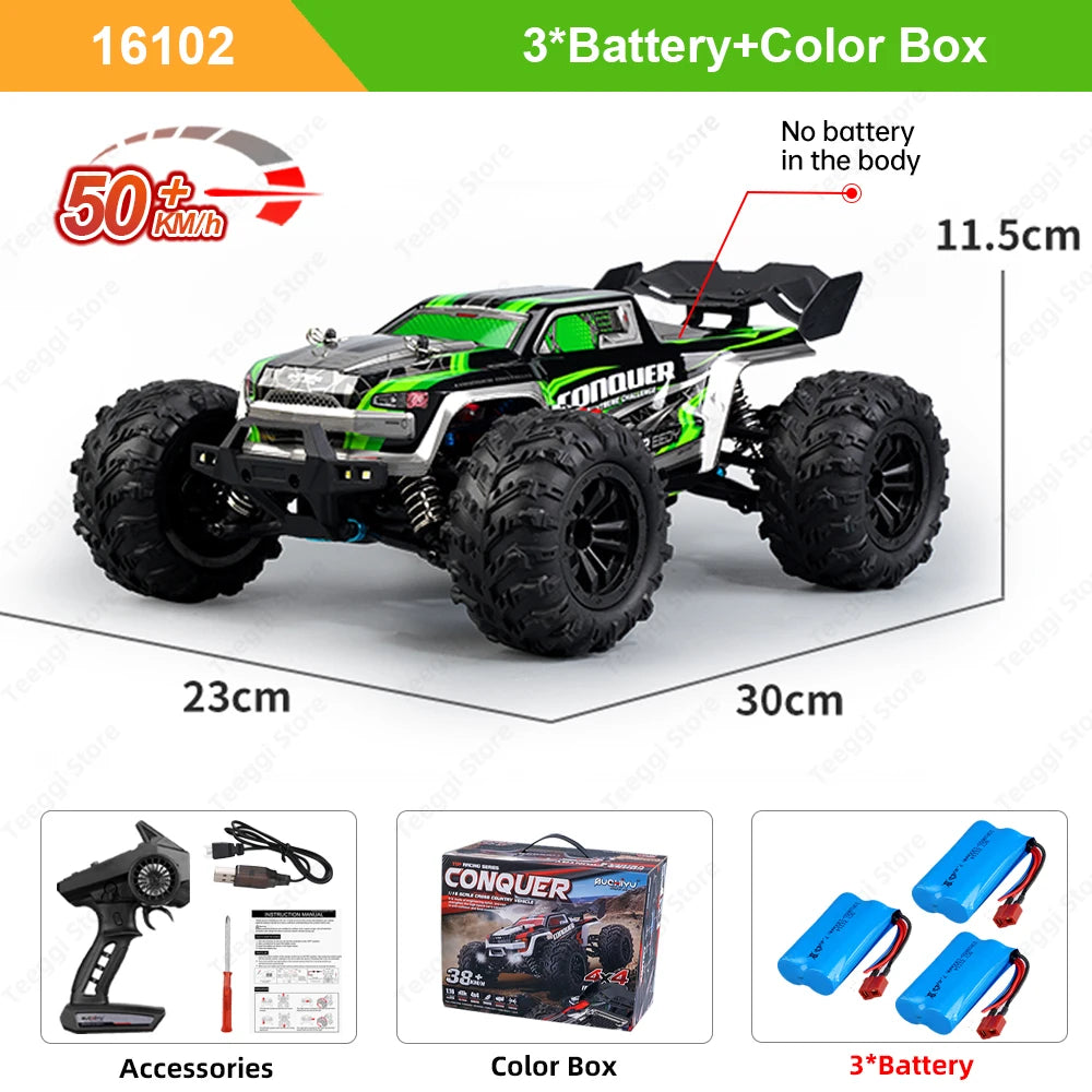 PRO 1:16 High Speed RC Car With LED Light Drift 70KM/H 4WD RC Off-Road Car Monster Truck