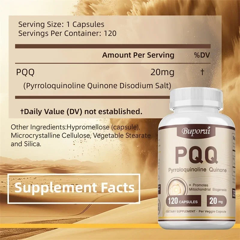 PQQ - Mitochondrial Support, Improve Sleep, Heart Health, Cognitive Function - 120 Capsules