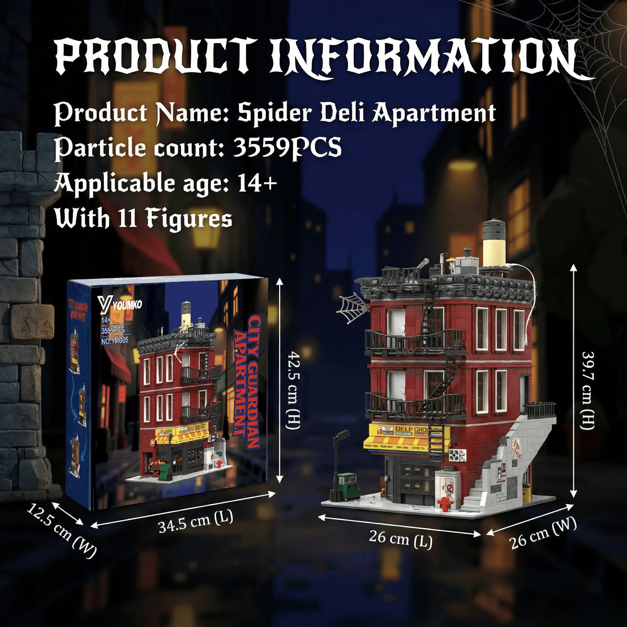 Spider Deli Apartment Building Blocks With 11 Figures Films Hero Classic City Modular Assembly 3559PCS