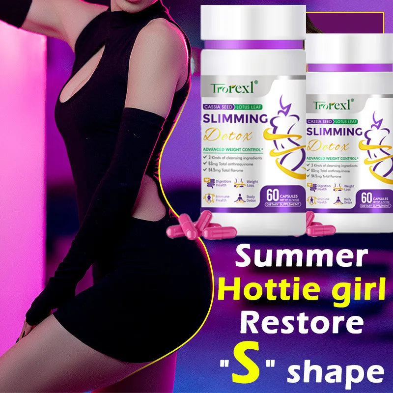 [60 Caps] Cassia Seed & Lotus Weight Loss Pills - Natural Fat Burner for Women | Clinically Tested Formula Safe Slimming Aid