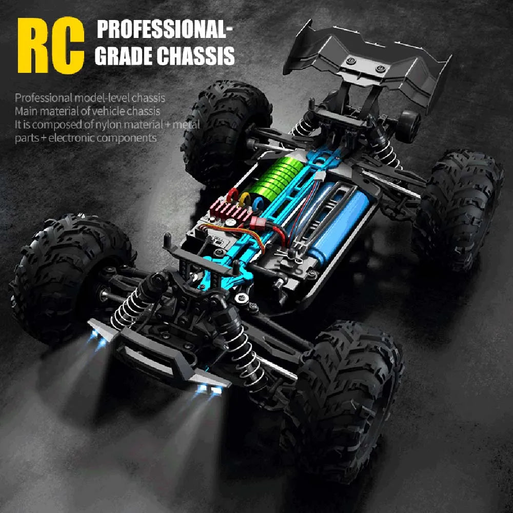 PRO 1:16 High Speed RC Car With LED Light Drift 70KM/H 4WD RC Off-Road Car Monster Truck