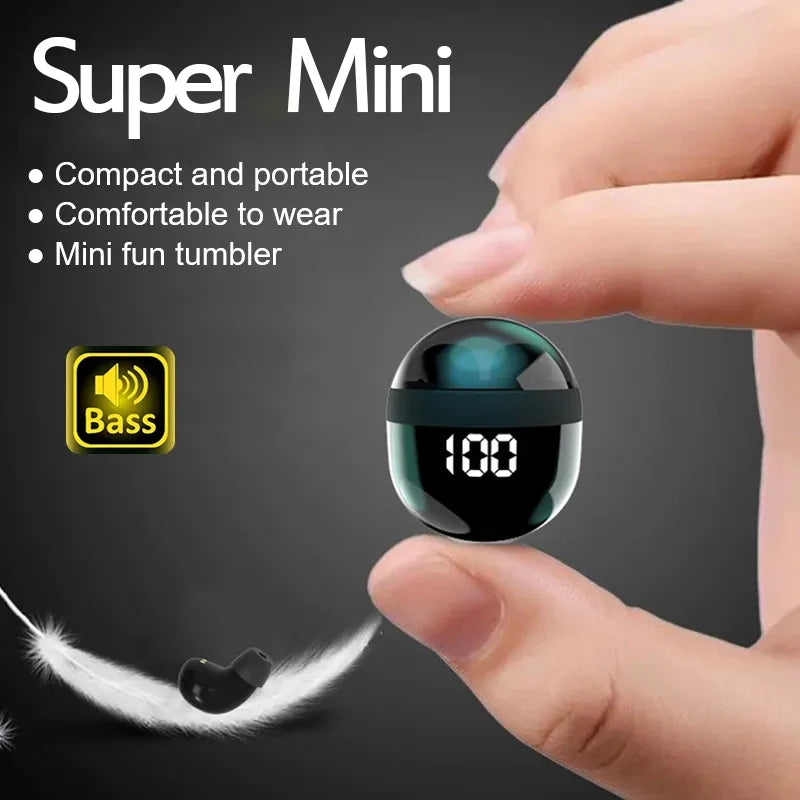 Super bass Sleep Headphones Wireless Bluetooth Earphones With Mic Sports Earbuds Noise Reduction Mini HD Headset