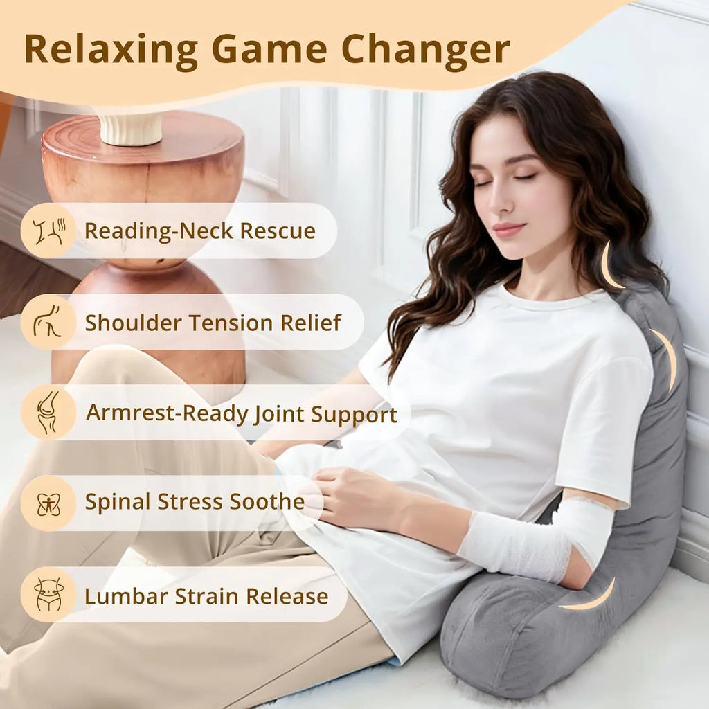 Velvet Reading Pillow for Sitting in Bed