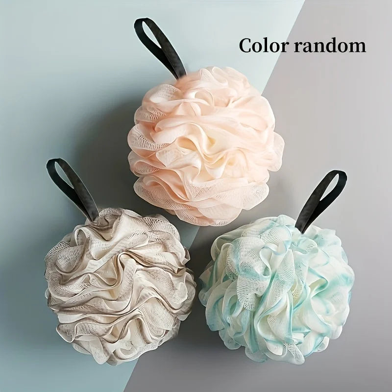 Luxurious 3-Pack Mesh Bath Sponges with Exfoliating Ruffles