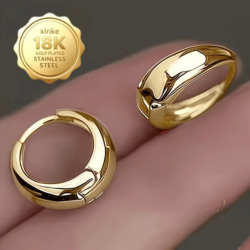 316 Stainless Steel Earrings - 18K Golden Plated - Anti-Oxidation - Hypoallergenic Elegant And Exquisite Earrings - Versatile
