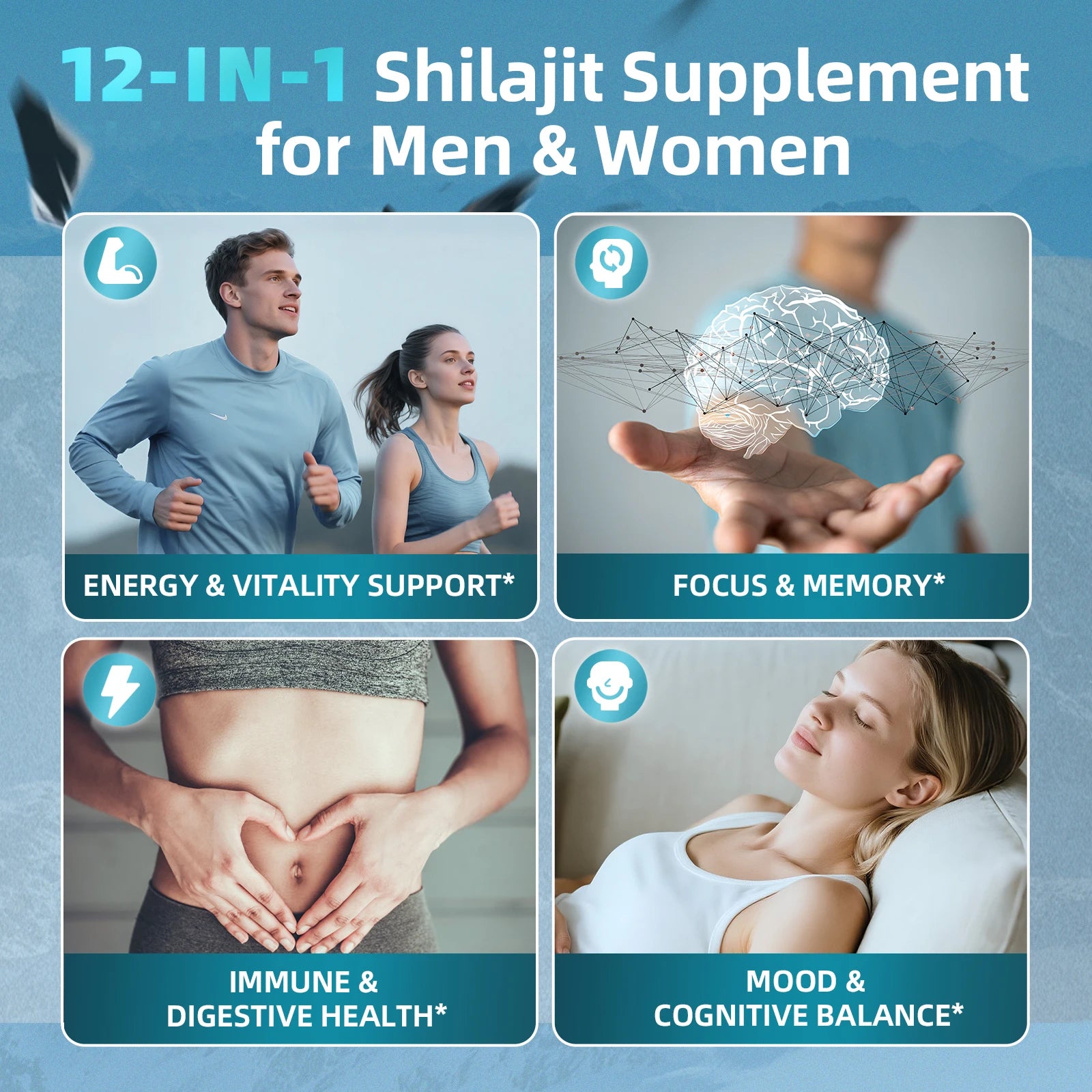 12-in-1 Shilajit Drops with Sea Moss,Ashwagandha,Maca & Ginkgo Biloba Supplement with 85+ Trace Minerals and Fulvic Acid