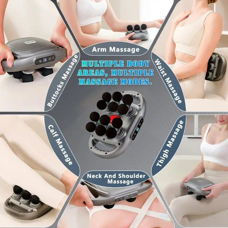 12 head massage gun, deep tissue impact massager