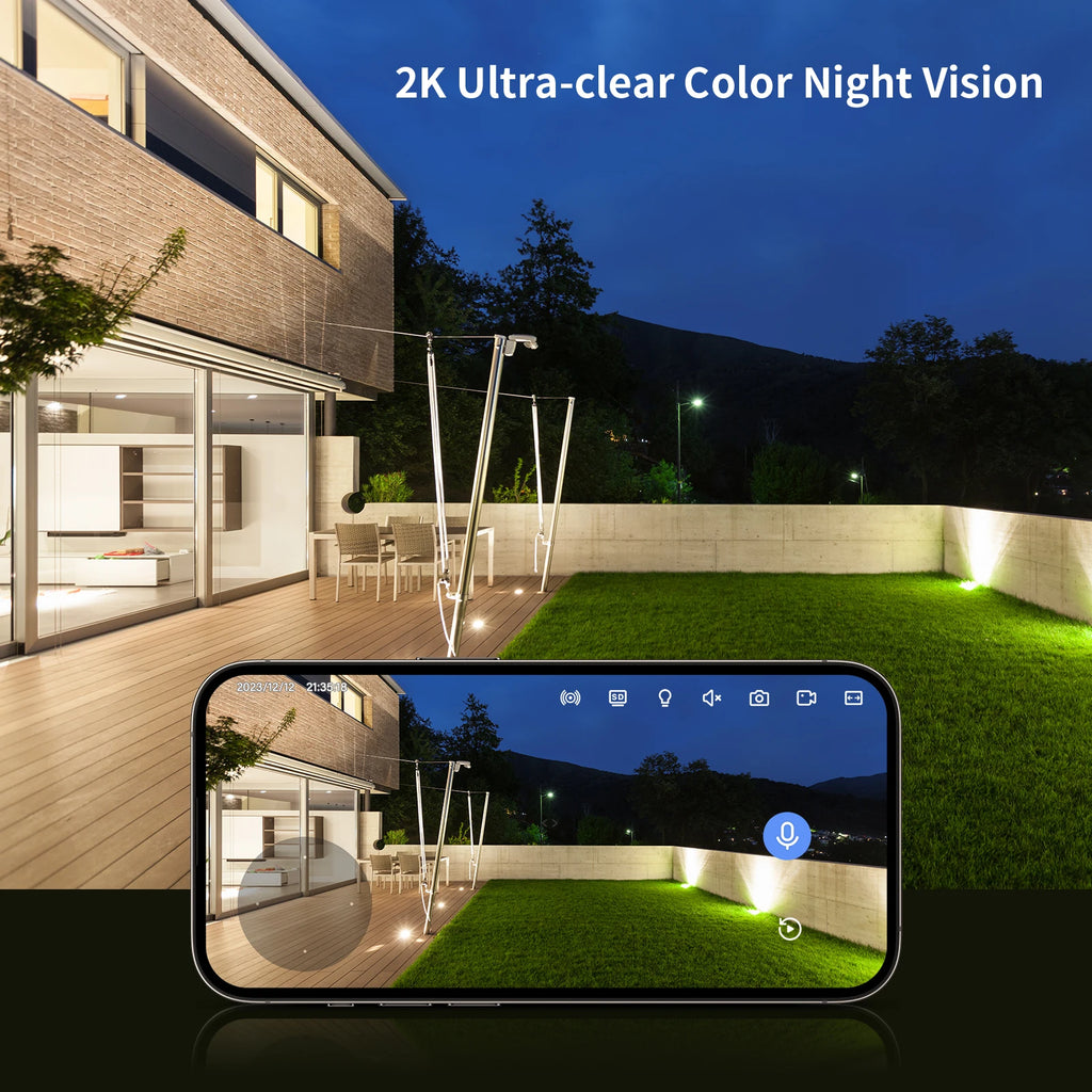 Outdoor/Indoor Security Cameras 2K HD Wireless WiFi Color Night Vision Waterproof