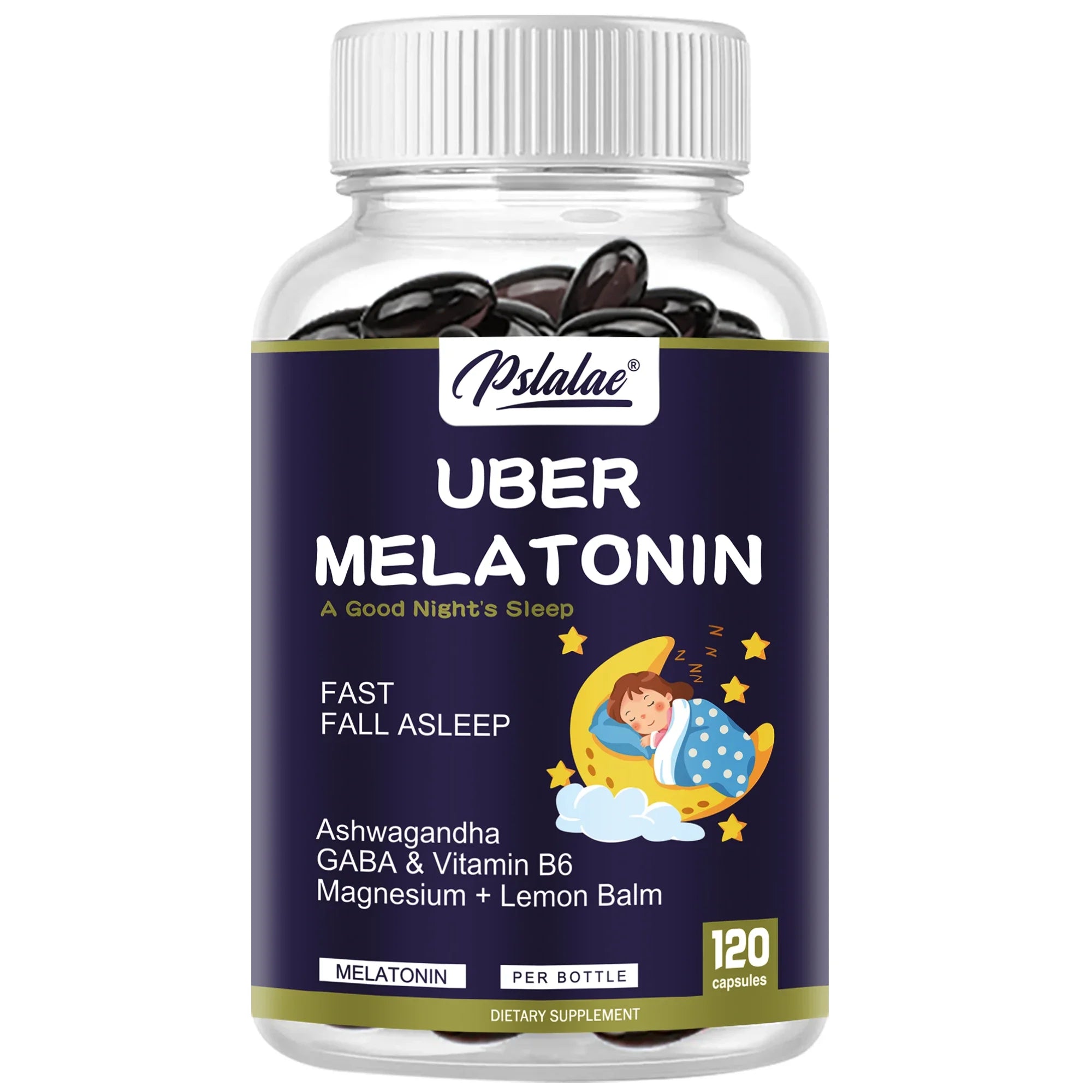 Melatonin - with L-Theanine, Tryptophan, Ashwagandha Supports Circadian Rhythm and Nervous System Health - 120 Capsules