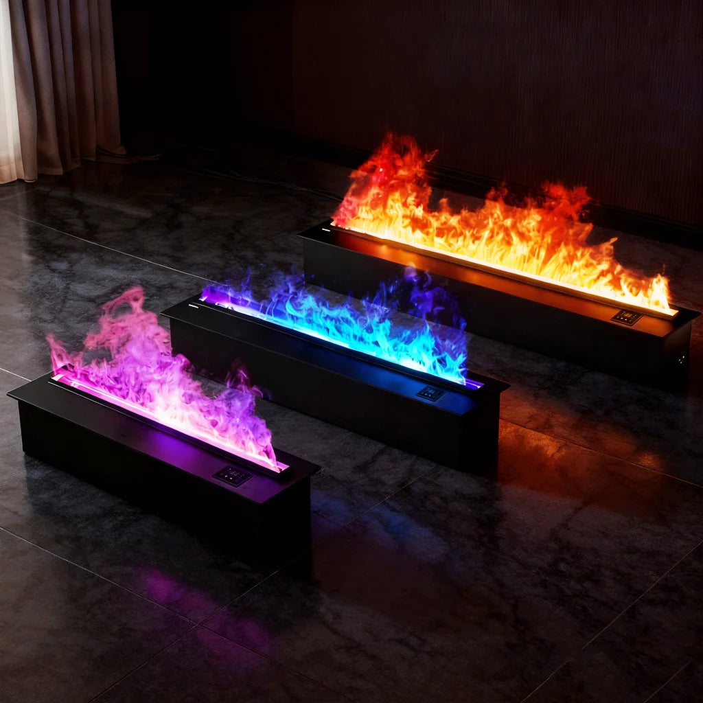 Electric Fireplace 3D Water Vapor Fireplace Local Stock USA Atomized Recessed Steam Fireplace w/Remote Control Timer