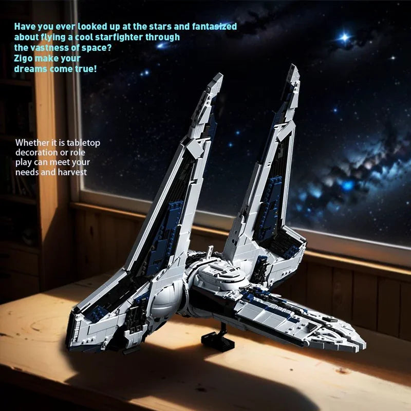 2948PCS Space War MOC Starfighter Kom'rk-class Fighter Building Blocks Movie Spaceship Model High-Tech Puzzle