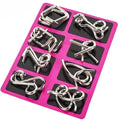 8Pcs/Set Metal Montessori Puzzle Wire Mind Brain Teaser Puzzles Children Adults Interactive Game Reliever Educational Toy