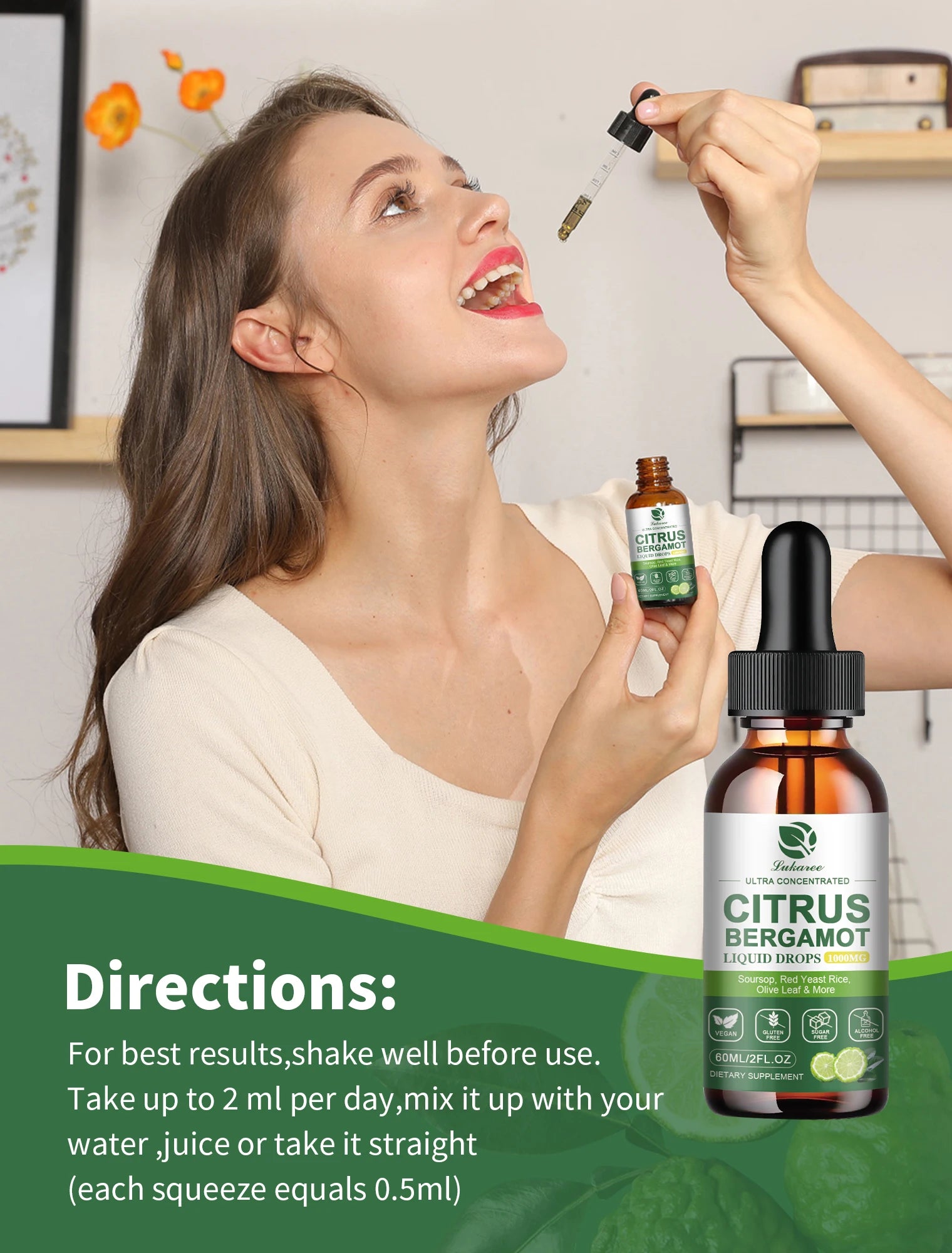 Citrus Bergamot Liquid Drops Natural Supplement