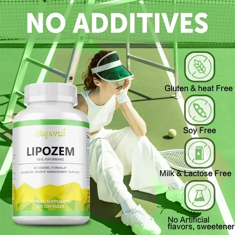 Natural Lipozem - Appetite Suppressant, Fat Burner,Relieves Bloating and Constipation, Improves Metabolism - 120 Capsules