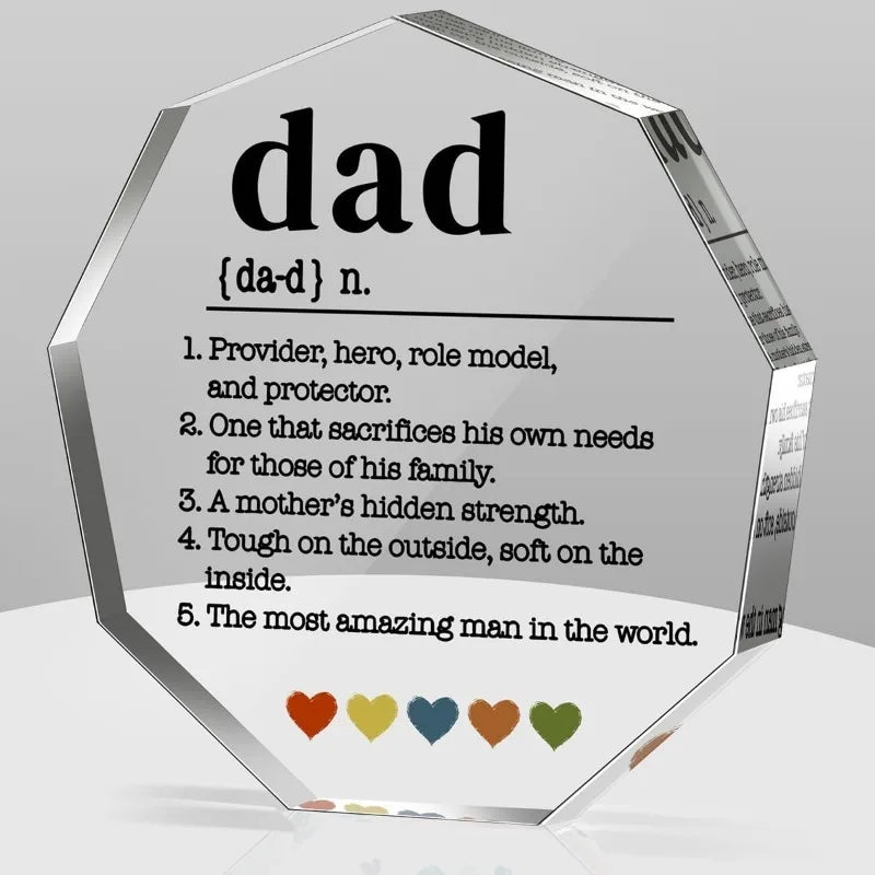 Father’s Acrylic Decorative Sign:"Dad Definition"Gift