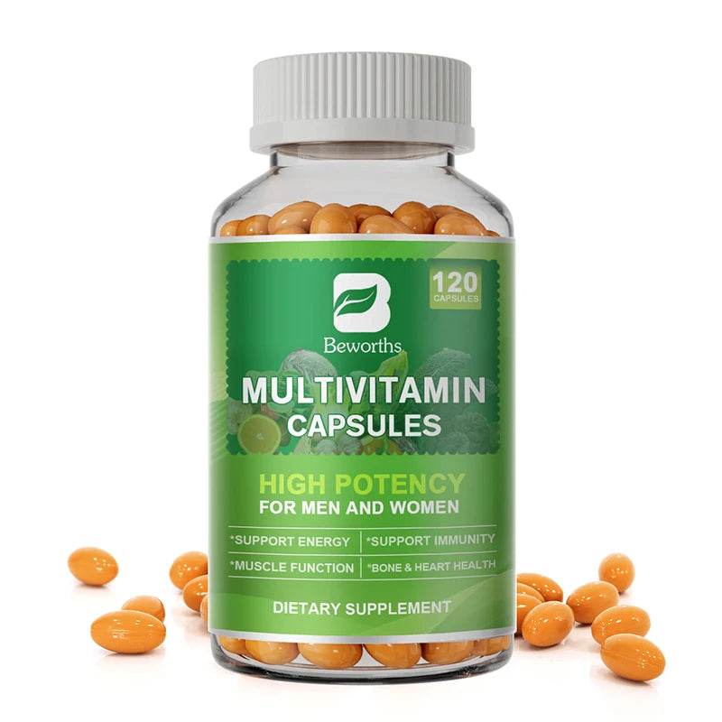 BEWORTHS Multivitamin Capsules with Vitamins & Minerals for Energy Brain Heart Skin Eye Health Immune Support
