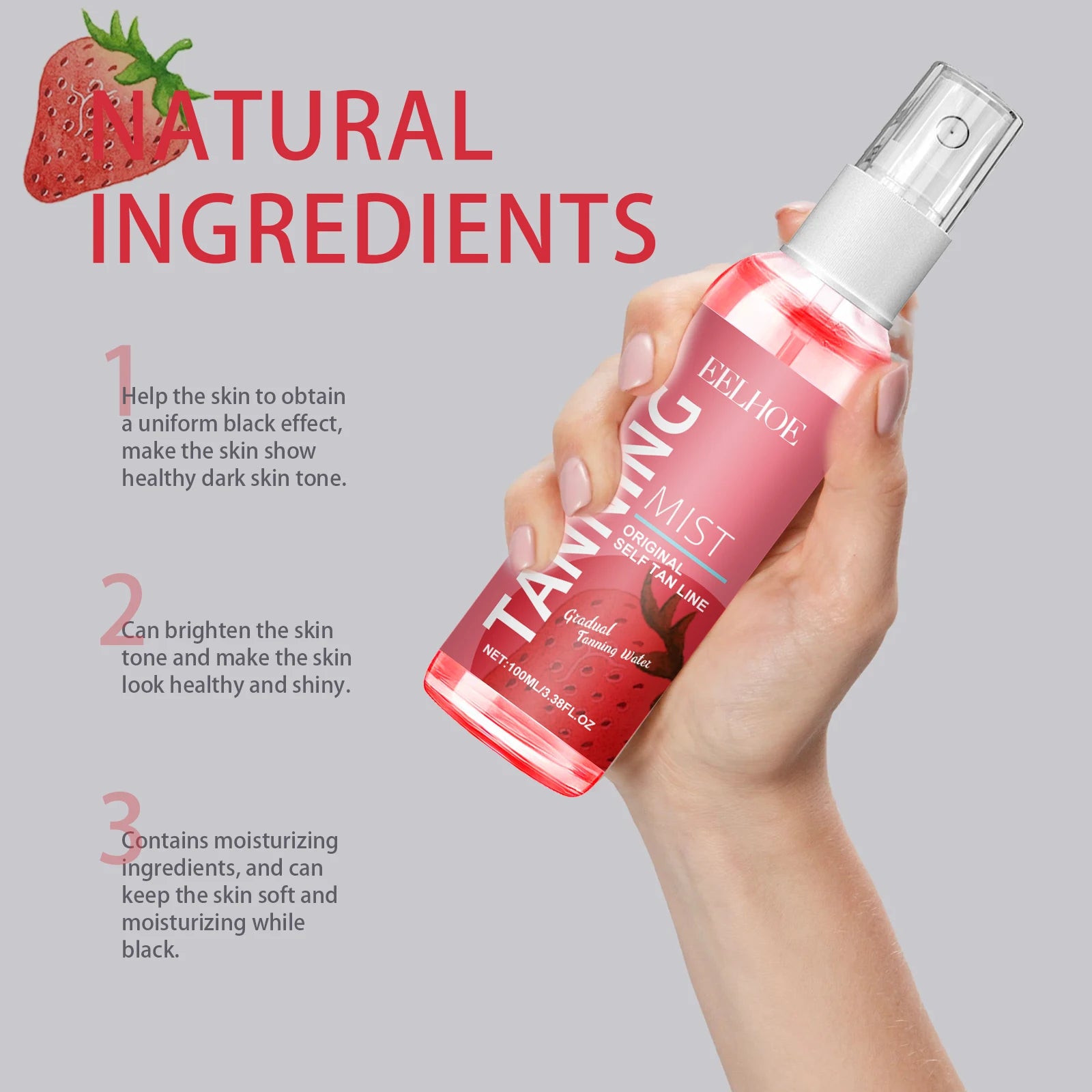Tanning Oil Spray Darker Sun Tan Bronzer Skin Tanned Intensifier Natural Nourishing Moisturizing Self-Tanning Care