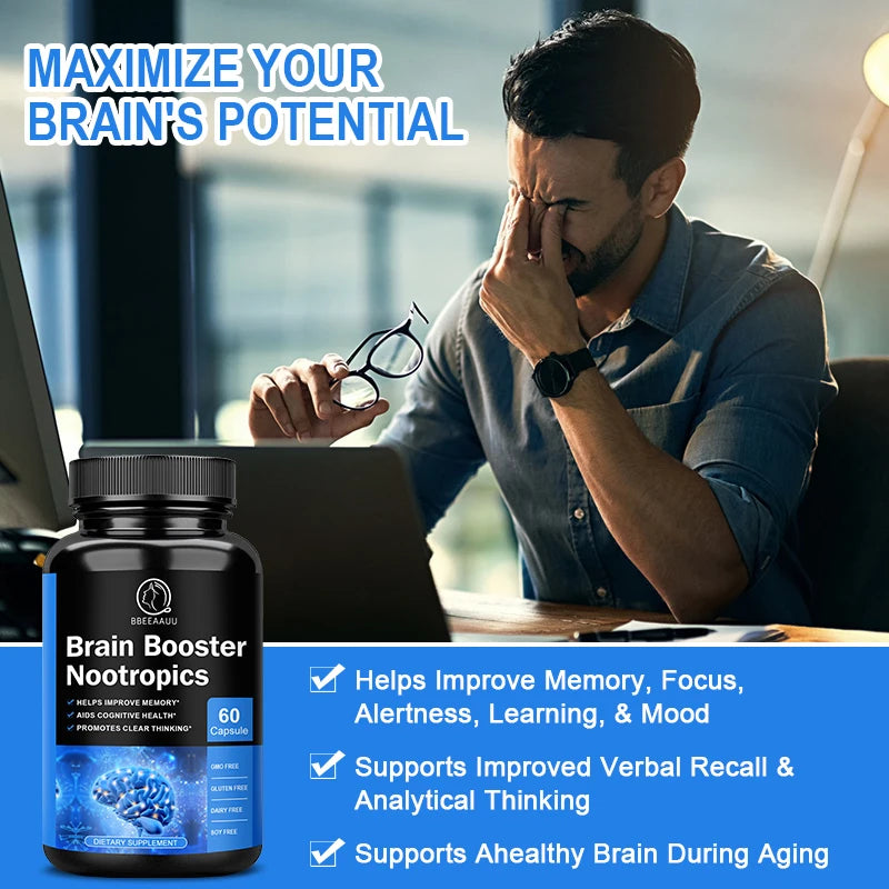 Phosphatidylserine Capsule for Memory and Focus Smarter Brain Health Nootropics Supplement
