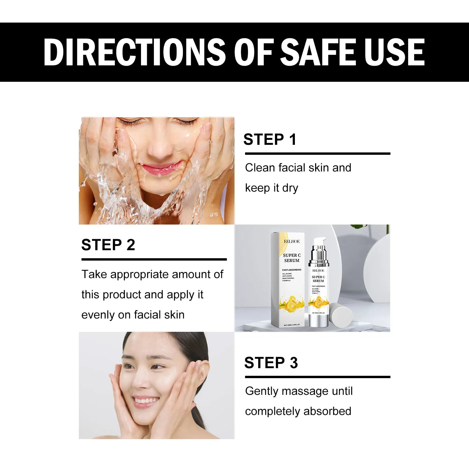 Vitamin C Serum For Face Dark Spot Removal Niacinamide Moisturizing Brightning Shrink Pores Essence Beauty Firming