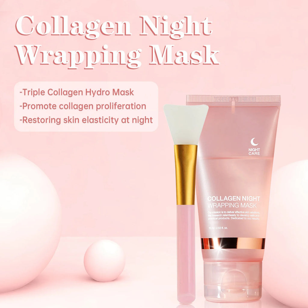 Face Mask Collagen Night Wrapping Mask Elasticity Hydration Reduces Sagging Dullness  75ml
