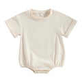 Boys Girls Bodysuit Short Sleeve Solid Color Jumpsuit Solid Casual Clothes