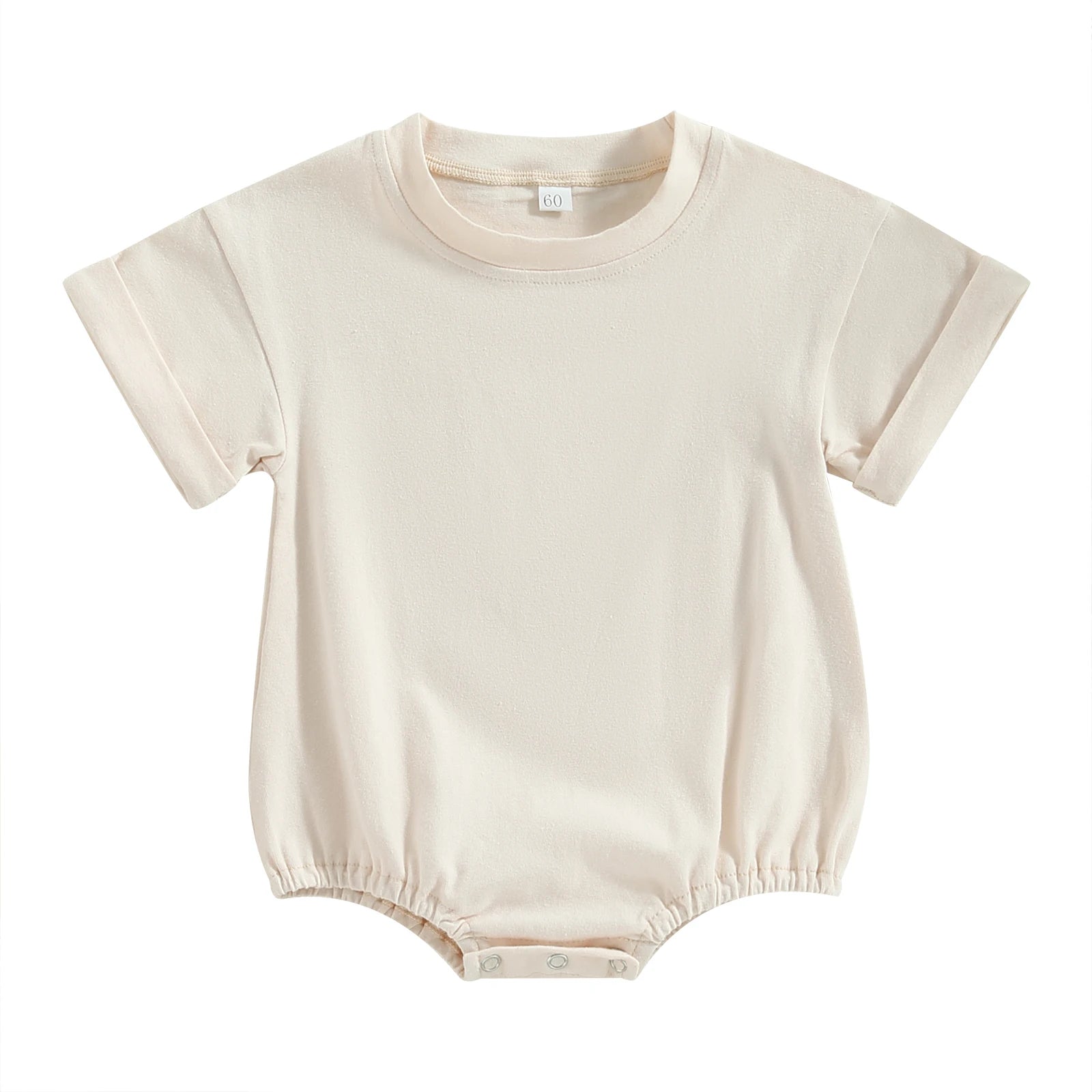 Boys Girls Bodysuit Short Sleeve Solid Color Jumpsuit Solid Casual Clothes