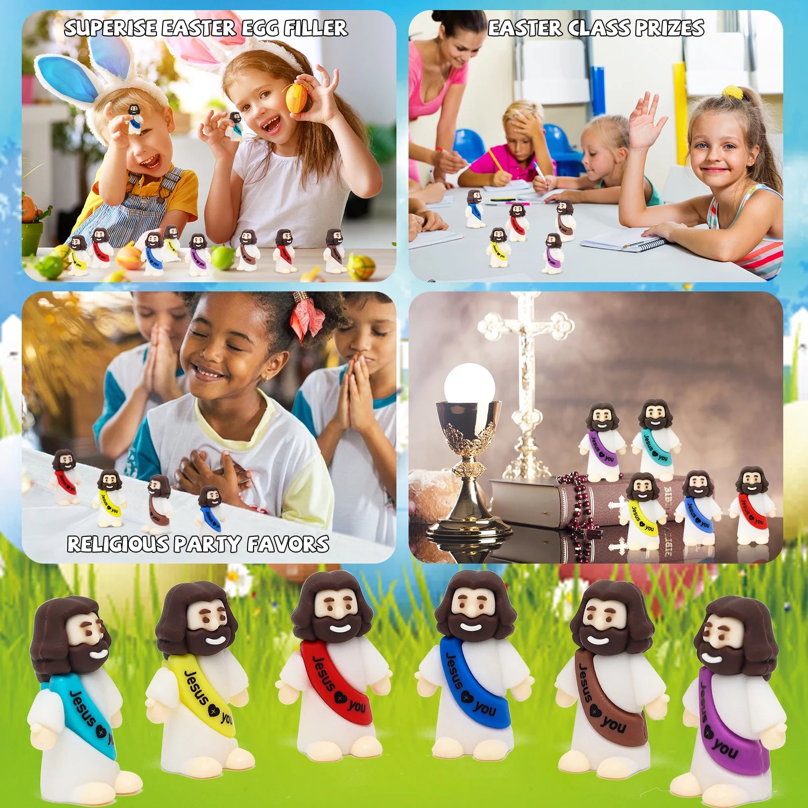 100pcs Small Jesus Decorations Jesus Statues Desktop Decorations