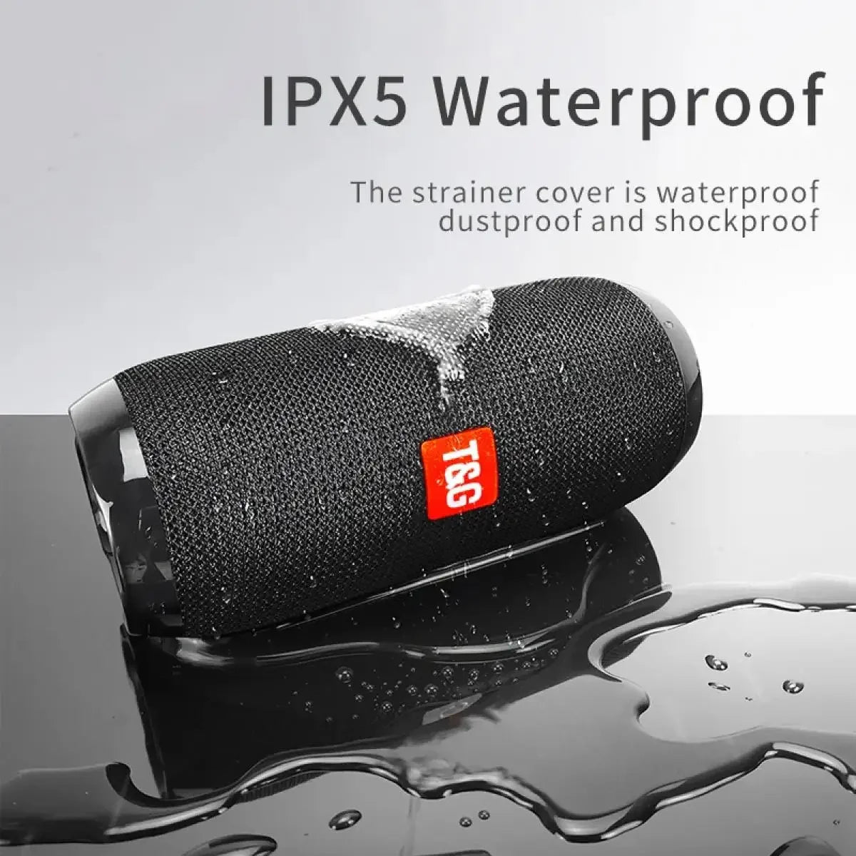Portable Bluetooth Speaker, Wireless TWS Pairing IPX5Waterproof 1200mAh Battery TF FM Radio