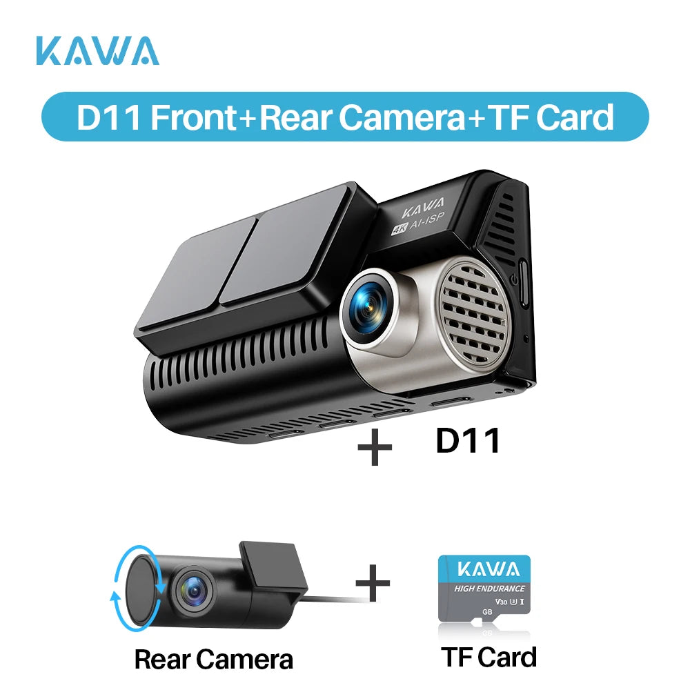 Front and Rear Dash Cam 4K WiFi Car GPS Video Recorder AI-ISP Color Night Vision Motion, Sony Starvis Dashcam