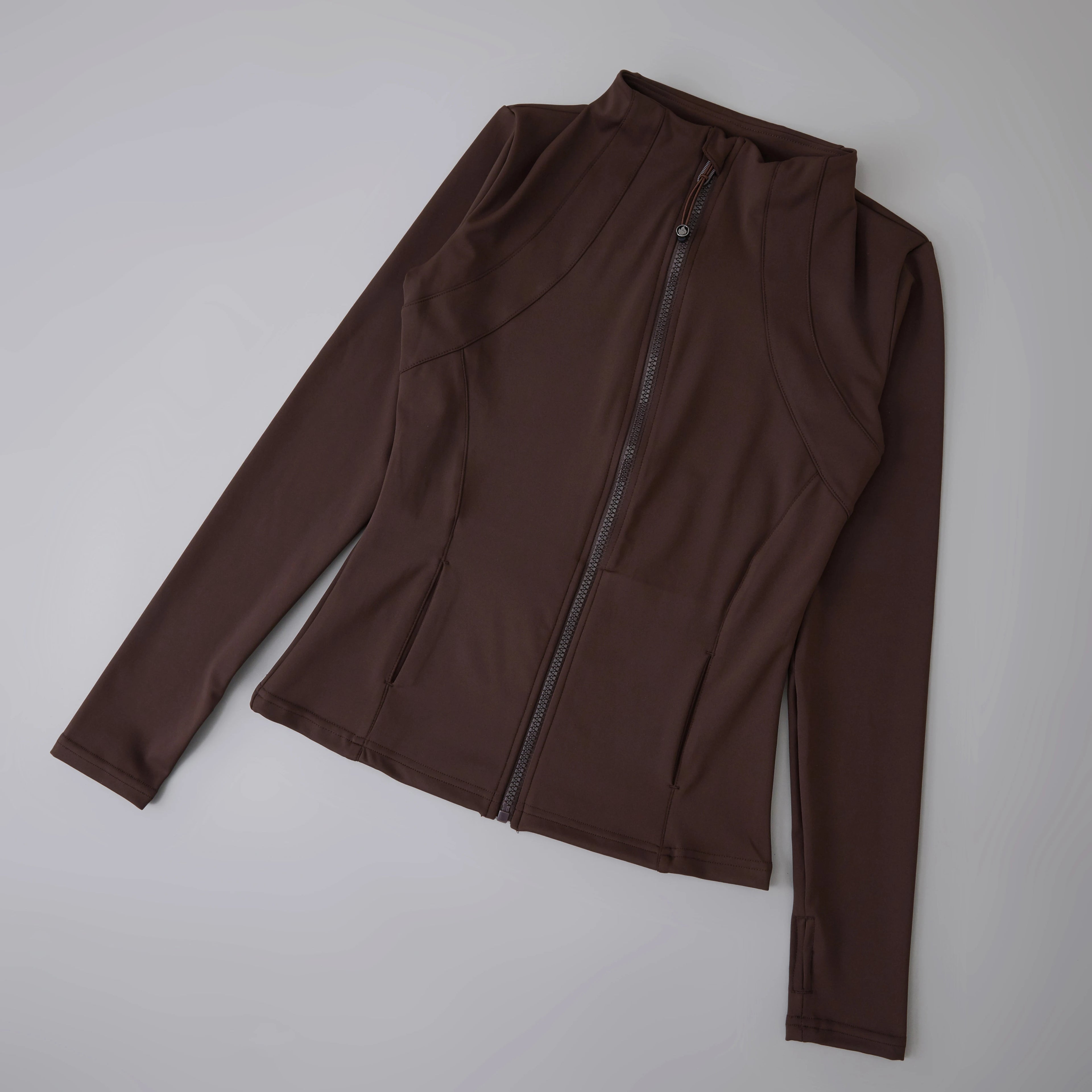 New yoga wear ladies coat round high elastic loose exercise yoga fitness long sleeve stand-up collar
