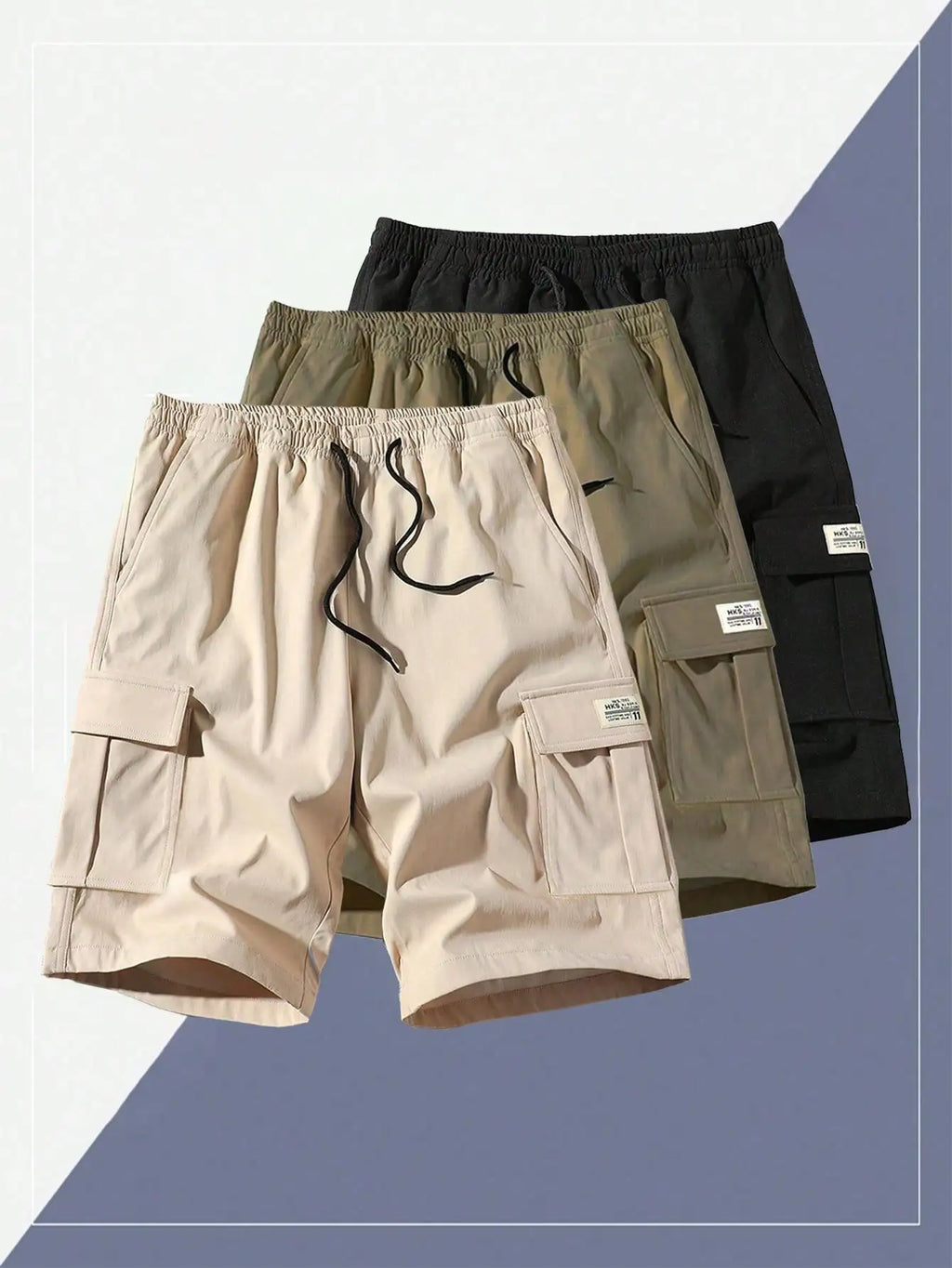 4 Pcs Men's Casual Breathable Cargo Shorts Summer Outdoor Bermuda Shorts