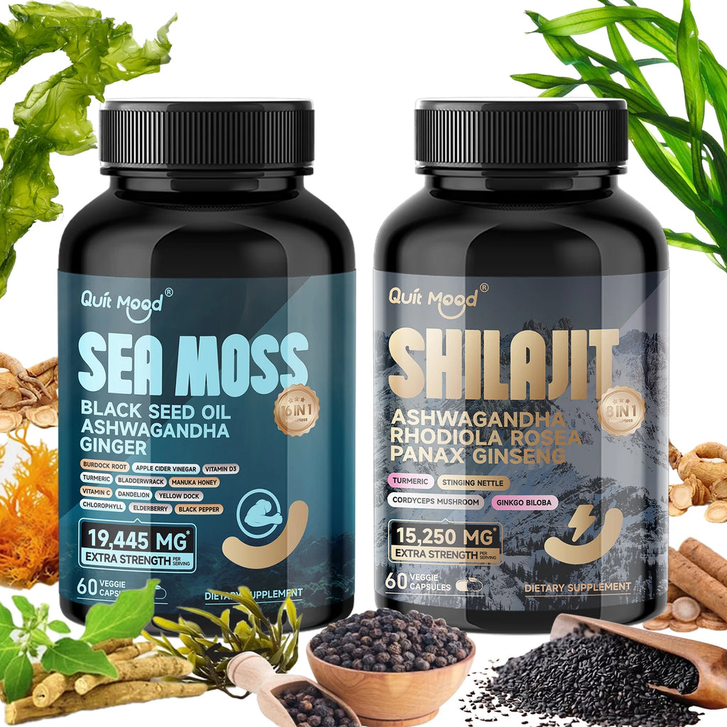 Shilajit 9000 Panax Ginseng 1500MG Ashwagandha 2000MG Rhodiola Rosea 1000MG, Turmeric 500MG,