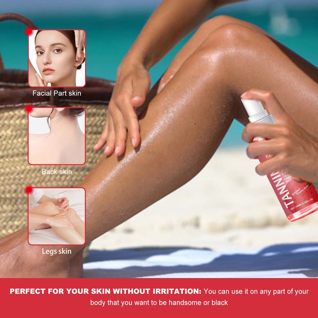 Tanning Oil Spray Darker Sun Tan Bronzer Skin Tanned Intensifier Natural Nourishing Moisturizing Self-Tanning Care