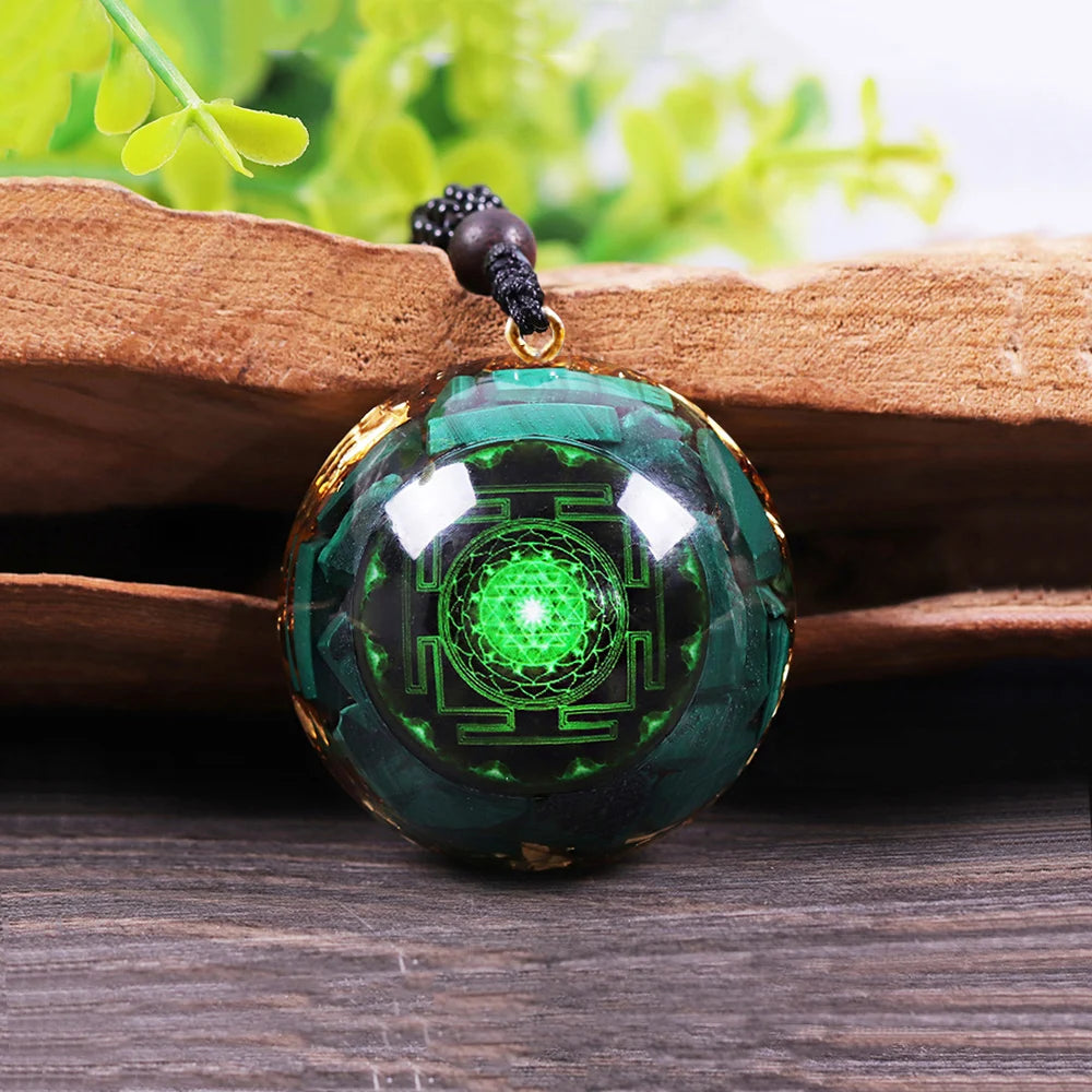 Orgonite Pendant Malachite Energy Necklace