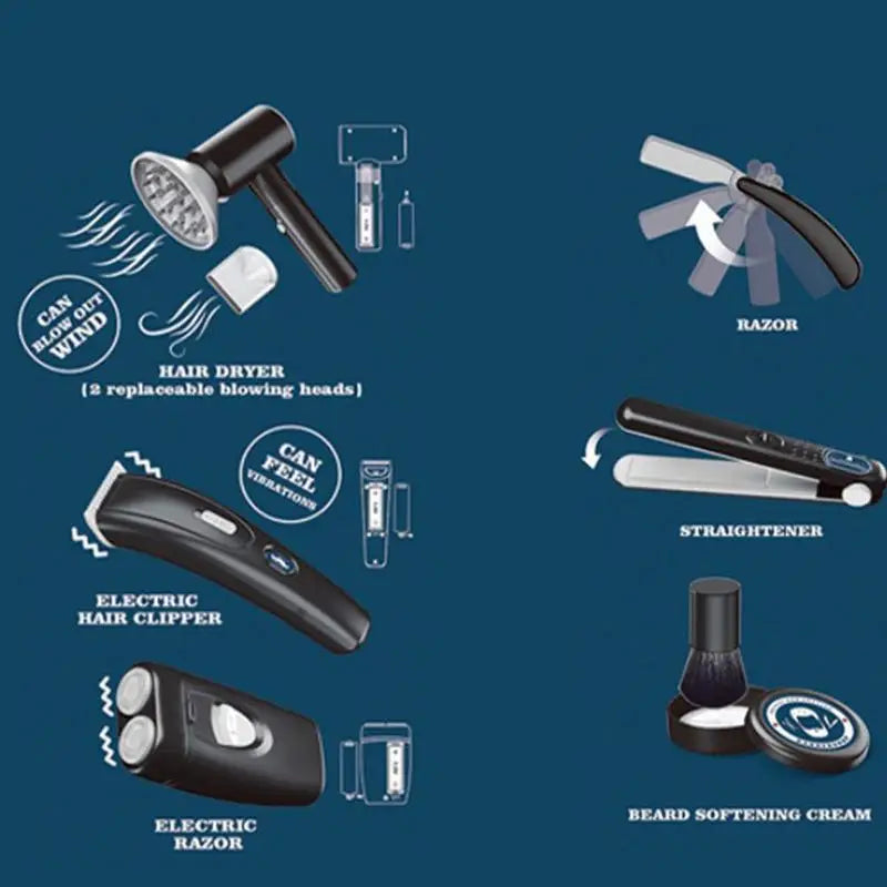 Stylist Hairdresser Role Play Toy Pretend Play Hair Cutting Kit With Hair Dryer