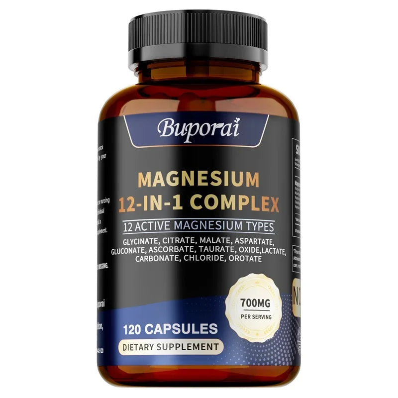 Magnesium Complex Capsules - Bone & Heart, Glycine, Citrate, Malate, Aspartate, Gluconate, Ascorbate, Taurine