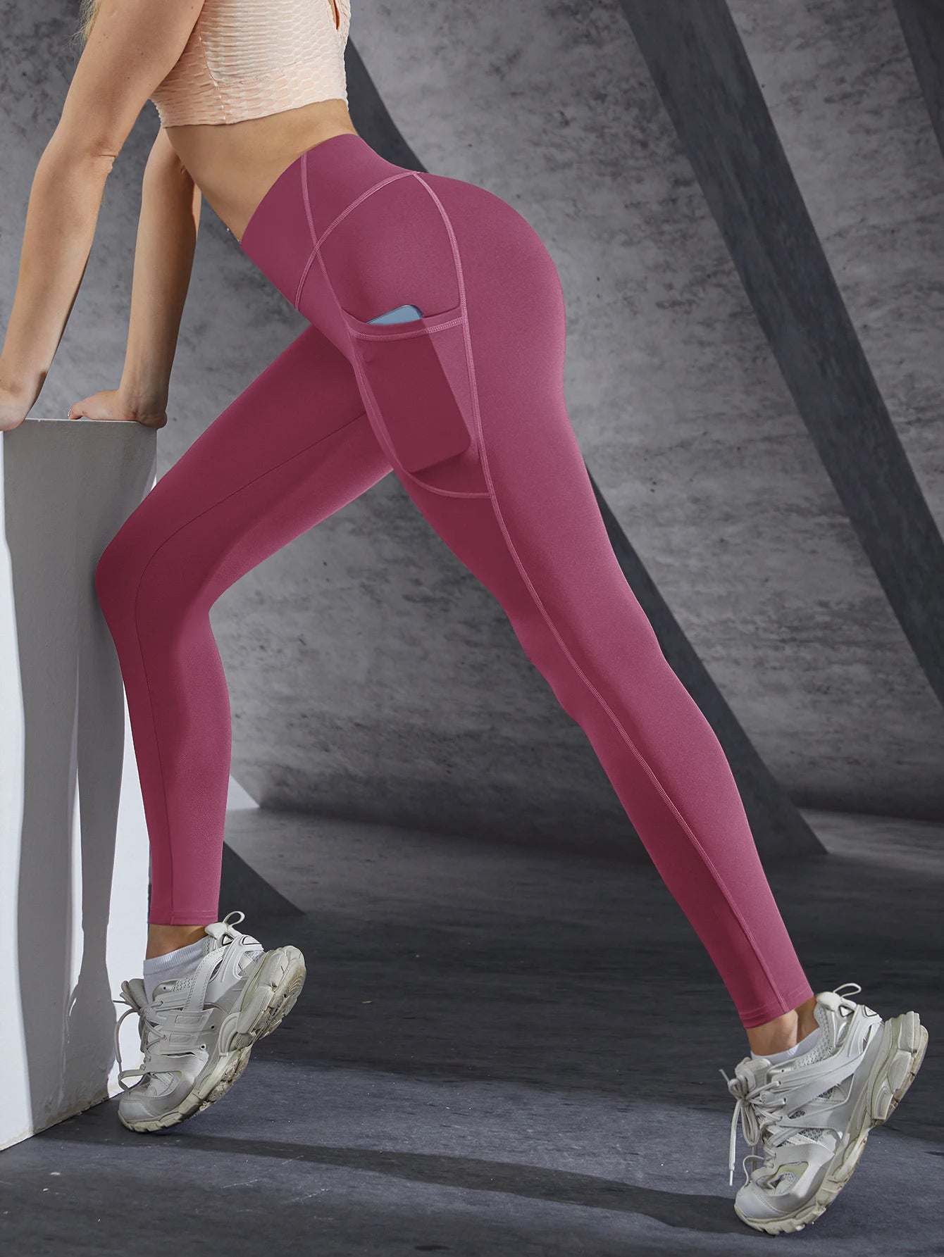 New High Waist Women's Leggings Stretch Yoga Pants Tights With Pockets Push Up Fitness