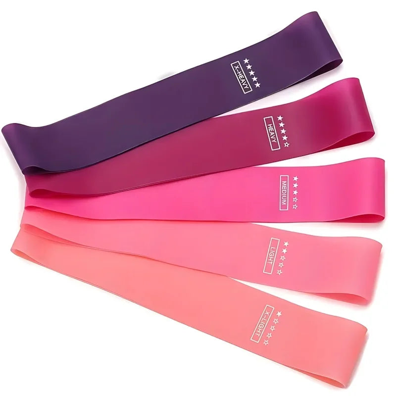 5 Piece Exercise Resistance Bands, Latex Loop Set. For Strength Training