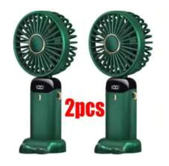 Upgraded Portable Handheld Fan 3200mAh 12H Battery Life 5 Speed Foldable with Stand Mini Fan